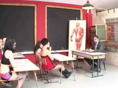 Beim Schulrollenspiel wird ein junges Luder in die nasse Möse gefickt